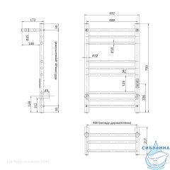 Полотенцесушитель электрический Indigo Line Trinity П8 с полкой (с таймером) 40х70 черный муар (с возможностью скрытого подключения, подключение R/L)