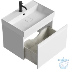 Тумба подвесная Aqwella Pure 65 белый матовый , с раковиной Aqwella Вилис 65
