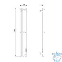 Полотенцесушитель электрический Raglo R350 17х118 (с возможностью скрытого подключения, подключение справа) (сатин золотой)