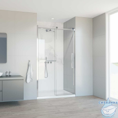 Дверь в нишу Vincea Como Soft 130 профиль хром, стекло прозрачное VDS-1CS130CL