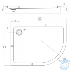 Акриловый поддон Veconi 120x80 TZ55L-12080-C5