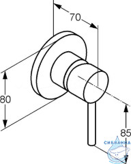 Встраиваемый смеситель для душа Kludi Bozz 38925N076 (брашированное золото)