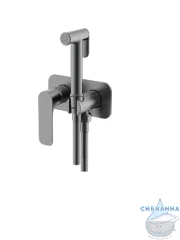 Встраиваемый смеситель с гигиеническим душем Gappo G7248-92 (оружейная сталь)