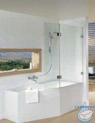 Шторка для ванны Riho VZ Scandic NXT X500 Geta 170 R GX00622C2 профиль хром, стекло прозрачное