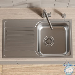 Мойка, нерж. сталь, шелк, с крылом, 780*440*180, Sound, IDDIS, SND78SDi77