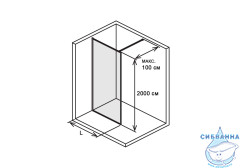 Walk in  Aquatek 140х200 AQ WIW 14020BL профиль черный , стекло прозрачное 
