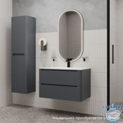 Тумба подвесная, 80 см, темно-серый, Edifice, IDDIS, EDI80D0i95  подходит умыв. 0108000i28
