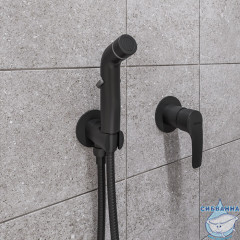 Встраиваемый смеситель с гигиеническим душем Iddis Ray RAYBLR2i08 (черный матовый)