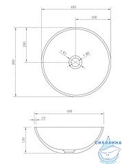 Раковина на столешницу 40 см ABBER Stein AS2608