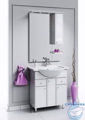 Тумба напольная Aqwella Барселона 85 белый глянец с раковиной Стиль 85