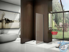 Боковая стенка Bas Latte SP-80-C-WE профиль белый, стекло прозрачное