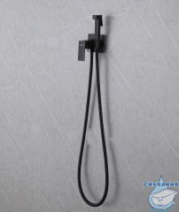 Встраиваемый смеситель с гигиеническим душем ABBER Daheim AF8226B (черный матовый)