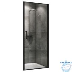 Дверь в нишу ABBER Sonnenstrand AG04080B 80x195 профиль черный, стекло прозрачное