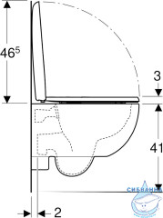 Унитаз подвесной безободковый Geberit Renova Compact 500.803.00.1 с сиденьем Soft Close (микролифт)