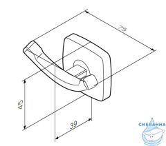 Крючок Am.Pm Gem A9035600 для полотенец двойной