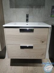 Тумба Roca Lago 60 857295444 светлый дуб с раковиной Roca Victoria Unik 60