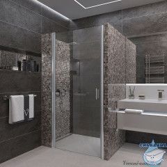 Дверь в нишу Veconi Vianno 90 профиль хром, стекло прозрачное  VN43-90-01-C5