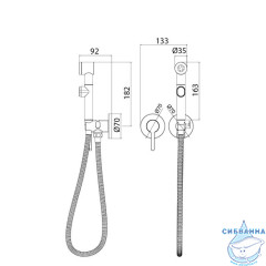 Встраиваемый смеситель с гигиеническим душем, Axes, IDDIS, AXESBR2i08