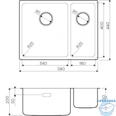 Кухонная мойка Omoikiri Tadzava 58-2-U/IF-IN-L 4993774