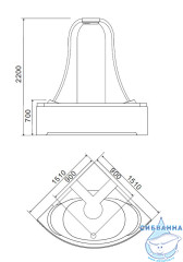 Акриловая ванна Gemy G9069 K 151х151 с гидромассажем