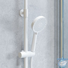 Смеситель для ванны с верхним душем, белый матовый, Shelfy, IDDIS, SHEWTBTi06