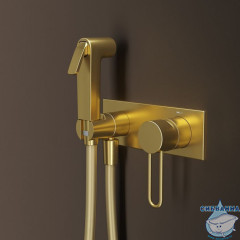 Встраиваемый смеситель с гигиеническим душем Iddis Duna DUNMGV0i08 (золото матовое)