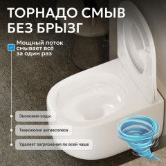 Унитаз-биде подвесной безободковый Abber Bequem AC1104TNS с сиденьем Soft Close (микролифт) (белый)