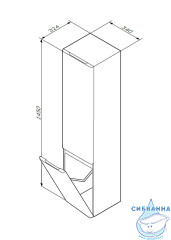 Шкаф пенал Am.Pm Bliss 34 L венге/белый глянец