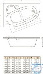 Акриловая ванна C-BATH Atlant 140x100 R с каркасом