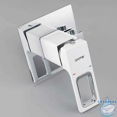 Встраиваемый смеситель с гигиеническим душем Gappo G7217-8 (хром/белый)