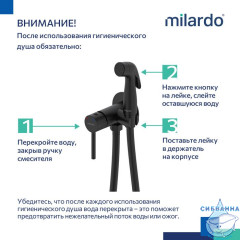 Встраиваемый смеситель с гигиеническим душем, черный матовый, Tidy, Milardo, 001BLR0M08