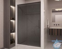 Дверь в нишу Vincea Stella 120 профиль черный, стекло тонированное VDS-1ST120CGB