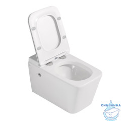 Унитаз подвесной импульсный Abber Rechteck AC1202P с сиденьем Soft Close (микролифт) (белый)