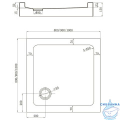 Акриловый поддон Veconi 80x80 TZ52-80-C5
