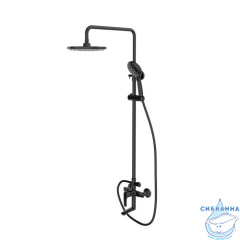 Смеситель с верхним душем и изливом, черный матовый, Ray, IDDIS, RAYBL3Fi06