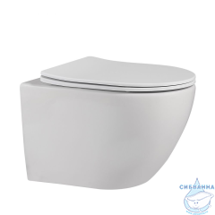 Унитаз подвесной безободковый Abber Bequem AC1100MW с сиденьем Soft Close (микролифт) (белый матовый)