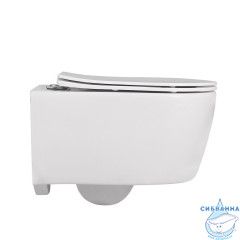 Унитаз подвесной безободковый Abber Bequem AC1104 с сиденьем Soft Close (микролифт) (белый)