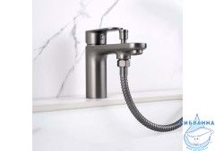 Смеситель для ванны на борт Aquatek Ника AQ1844BGM (оружейная сталь)