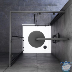 Душевое ограждение Am.Pm Gem W90G-403-090BT 90x90 профиль черный, стекло прозрачное (без поддона)