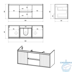Тумба подвесная Brevita Wine 120 бордовый с раковиной Brevita Onda 120