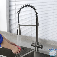 Смеситель для кухни Gappo G4398-69 (оружейная сталь)