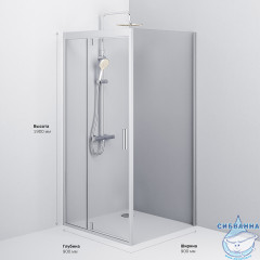 Душевое ограждение AM.PM Gem W90G-404-090MT 90x90 профиль хром, стекло прозрачное (без поддона)