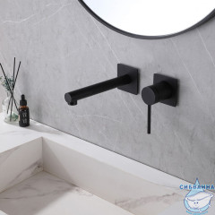 Смеситель для раковины встраиваемый ABBER Emotion AF8812B (черный матовый)