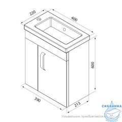 Тумба для ванной комнаты, подвесная, белая, 40 см, Torr, IDDIS, TOR40W1i95. Подходит умывальник 0014000U28