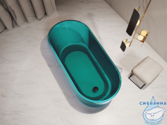 Ванна из полиэфирной смолы ABBER Kristall 170х80 AT9706Aquamarin бирюзовая