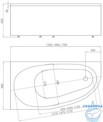 Ванна акриловая Aquatek Дива 160х90 R