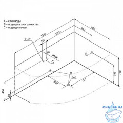 Акриловая ванна Aquanet Capri 160x100 R с каркасом