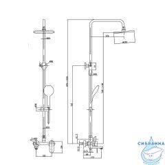 Душевая система Azario Arizona 250 1 режим AZ-20BR (черный матовый)