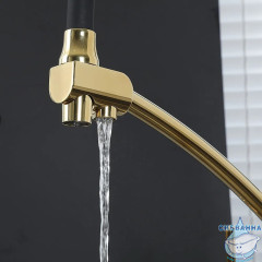 Смеситель для кухни Gappo G4398-13 (золото/черный)