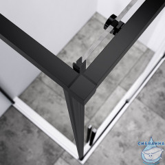 Душевое ограждение Vincea Слим-н 140x80 профиль черный, стекло прозрачное VSR-4SN8014CLB